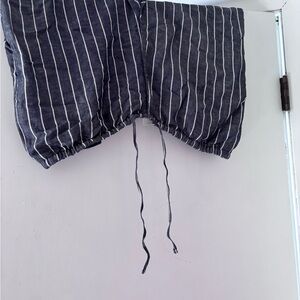 H&M Navy Striped Wide Leg Pants